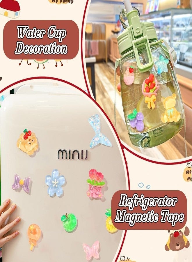 Daily Crafts مجموعة ديلي كرافتس، 40 قطعة، ملصقات راتنج ثلاثية الأبعاد لطيفة للأطفال، تعليقات راتنج مسطحة لطيفة، زينة تعليقات كرتونية لأعمال يدوية، أغطية هواتف وأجهزة كمبيوتر محمولة، زينة يدوية لصنع السلايم والأعمال الفنية. - Image 4